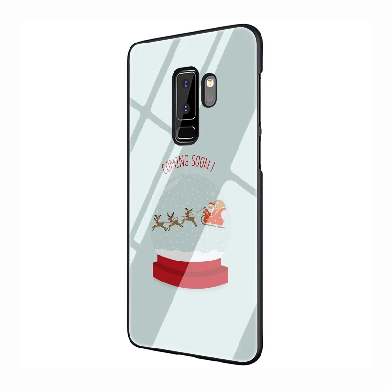 EWAU Санта Клаус закаленное Стекло чехол для телефона чехол для Galaxy S7 край S8 9 10 Plus, Note 8, 9, 10, A10 20 30 40 50 60 70 - Цвет: G9