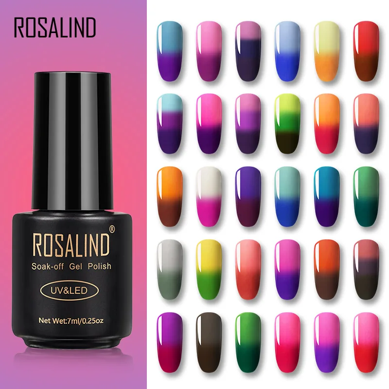  ROSALIND Gel 1S Temperature Changing Nail Polish 7ml Soak off Nail Gel Polish Vernis Semi Permanent