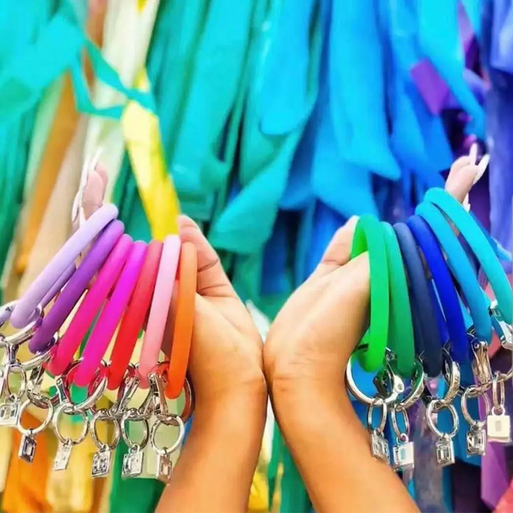 2019 горячее новое поступление красочный силиконовый брелок для ключей улицы