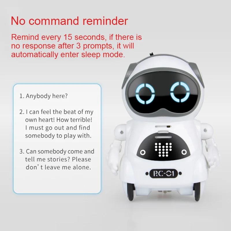 Mini Robô Inteligente para Crianças Reconhecimento de Voz Reconhecimento de Voz Repita Música Dance Light Interativo Smart Kids Toy - Image 5