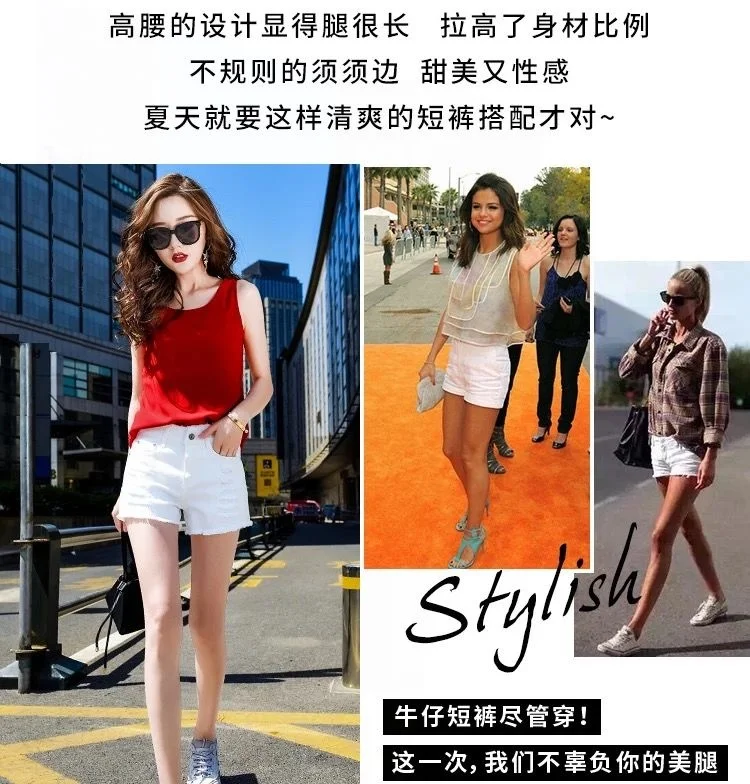 leather shorts Shorts Women Summer High Waist Denim Shorts For Women Loose Hole Shorts For Women Ropa Mujer compression shorts