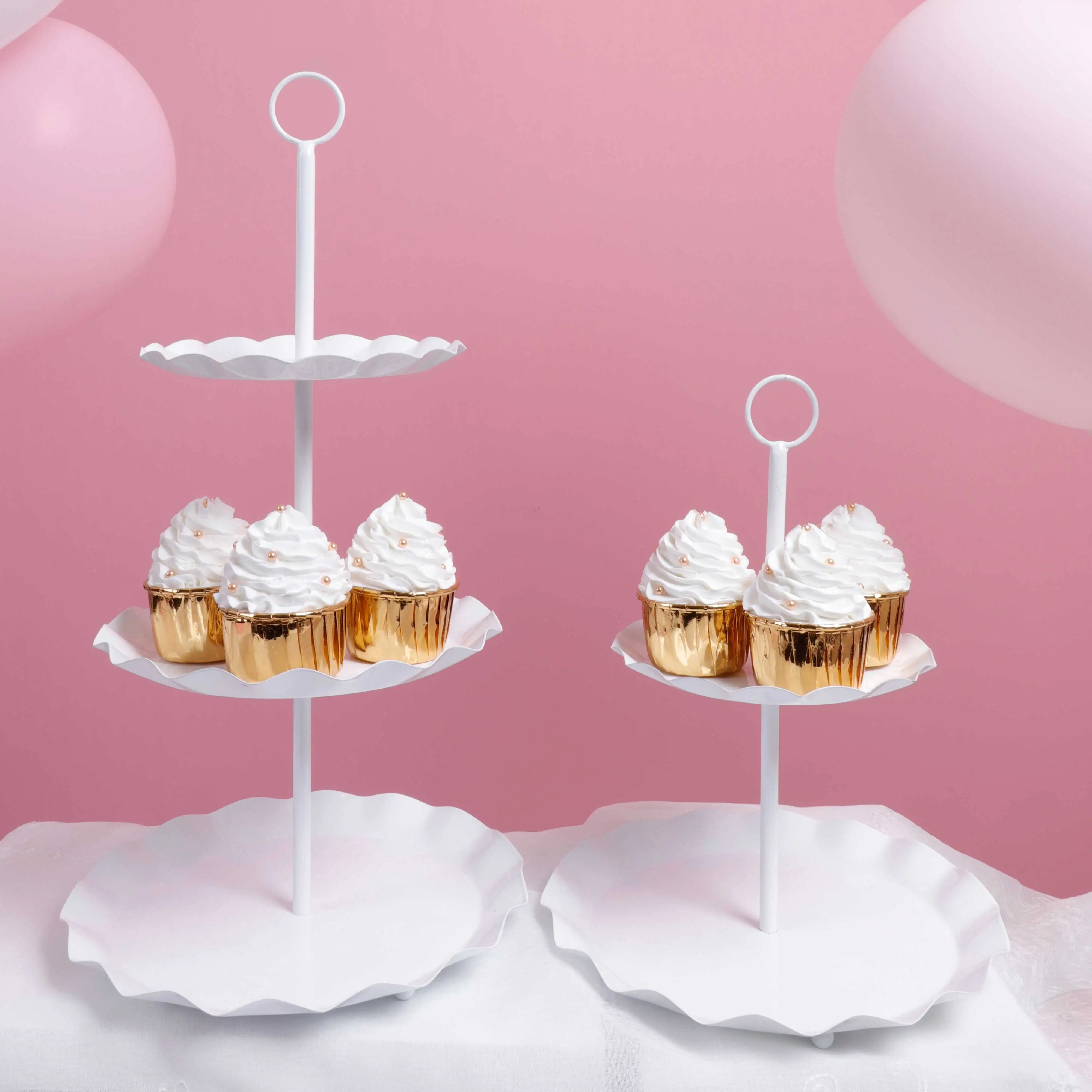  Europe wave white iron dessert racks cupcake stand cake decorating tools Wedding tableware birthday