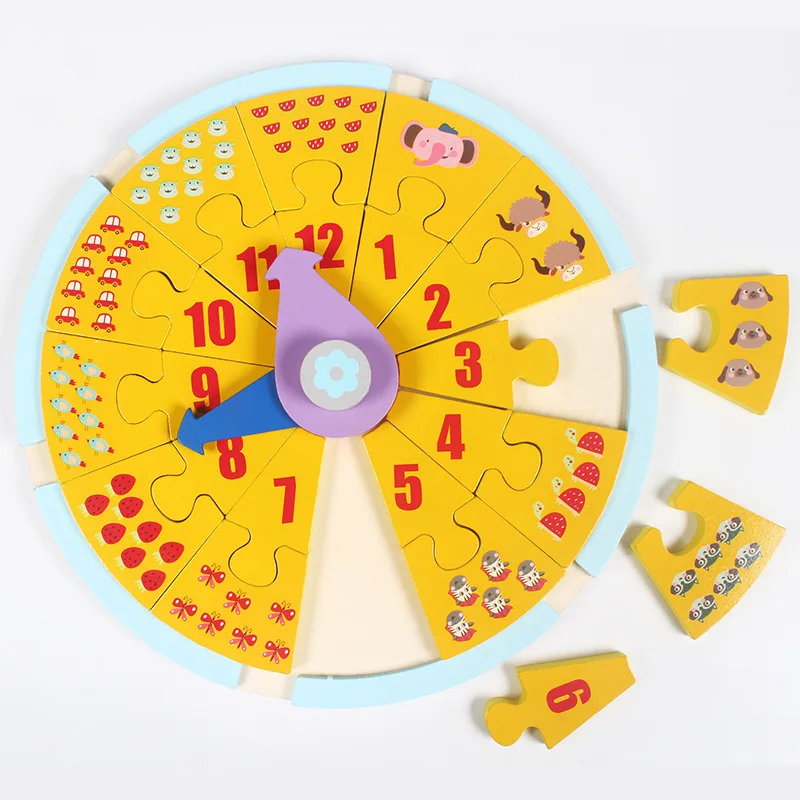 

Children Know Time Alarm Clock Montessori Early Childhood Educational ENLIGHTEN Toy Cognitive with Numbers Toy Clock
