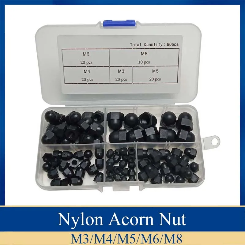 Plastic Assortment Kit Set Plastic Hex Cover Nuts Plastic Acorn