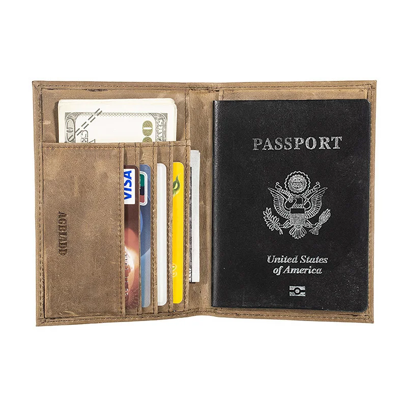 Американский герб RFID блокирующий чехол из натуральной кожи для паспорта, дорожный кошелек, Прямая поставка 599-40