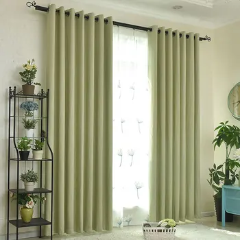 

New Environmental Protection Solid Color Slub Cotton High-End Precision Full Blackout Fabric Bedroom Curtains Living Room