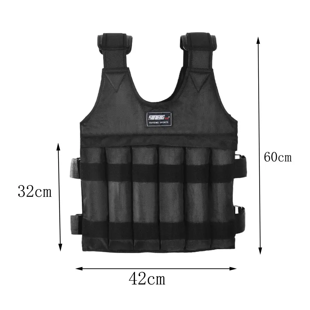 50 kg Men Women Workout Adjustable Weight Vest Weighted Training Exercise Sports Boxing Fitness Outdoor (Weights Not Included)