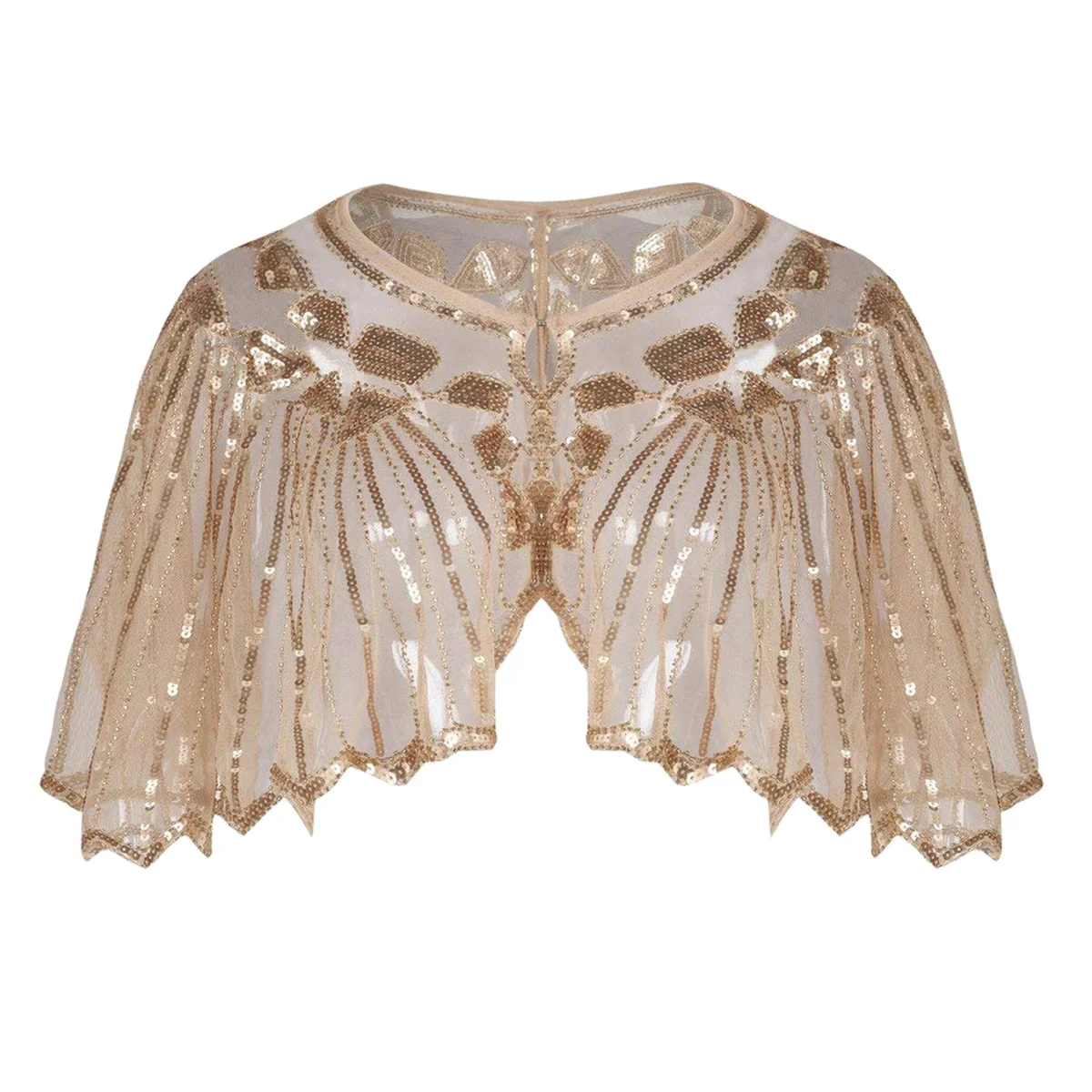 

Sequin Shawl See-through Short Shawl for Women Formal Dresses Vintage Elegant Sheer Shawl Chiffon Wedding Formal Cloak Shawl