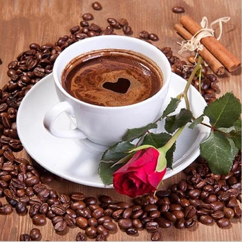 

JMINE Div 5D Coffee Cup time flower Full Diamond Painting cross stitch kits art High Quality Scenic 3D paint by diamonds