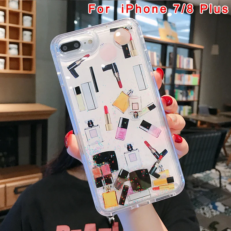 silver for iPhone 7 Чехол для вызова Quicksand, динамическое жидкое косметическое средство, значки, совместимые с HG99 - Цвет: silver for iPhone 7