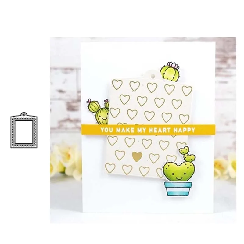 

JC Metal Cutting Dies for Scrapbooking Frame Background Rectangle Dies Cut Craft Stencil Cards Making Model Template Decoration