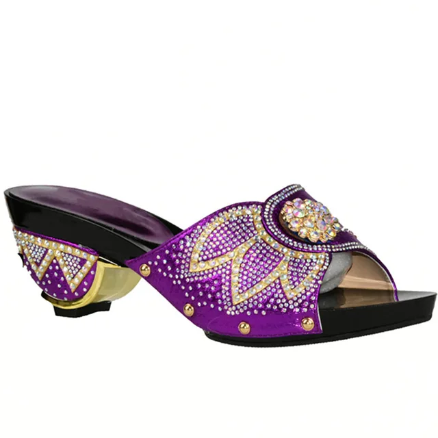 Purple shoes only Новое поступление, комплект из итальянских туфель и сумочки фиолетового цвета, вечерний комплект из туфель и сумочки в африканском стиле для женщин, итальянский комплект из туфель и сумочки - Цвет: Purple shoes only