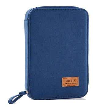 

HOT-ANGOO Creative Large Capacity Multifunction Pencil Case Portable Canvas Zipper Stationery Pens Pad Storage Bag Box