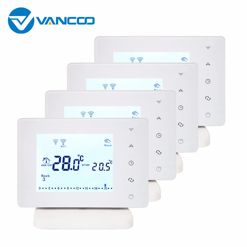 

4pcs WiFi Wireless Room Thermostat Programmable Temperature Regulator Gas Boiler Heating Remote Control Temperature Controller