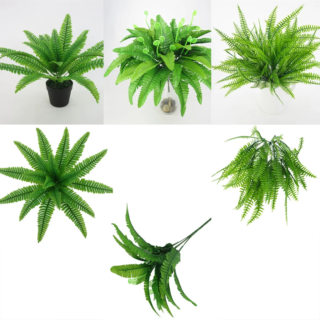 1 Branch of Artificial Long Stem Fern Leaf  58cm Tall Artificial Greenery Decoraetive Floral Wall Decor, Tabletop Potted Plants
