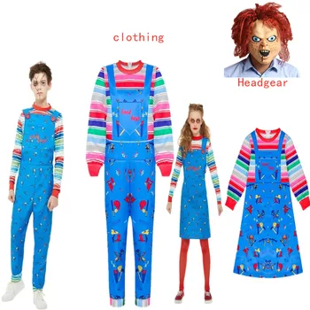 

NECA Childs Play Good Guys Ultimate Chucky Headgear +Jumpsuits dress Anime clothing halloween costumes for gilrs boys