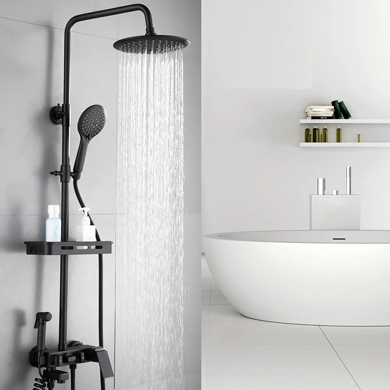 Набор для душа Prysznic Doucheset Conjunto Preto ванная комната Douchette Colonne De Douche Painel Ducha Eletrico Chuveiro Do Banheiro