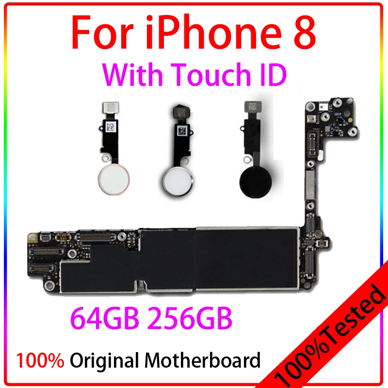 100% оригинальная материнская плата для iPhone 8 с Touch ID/без ID Логическая iPhone8 тестером