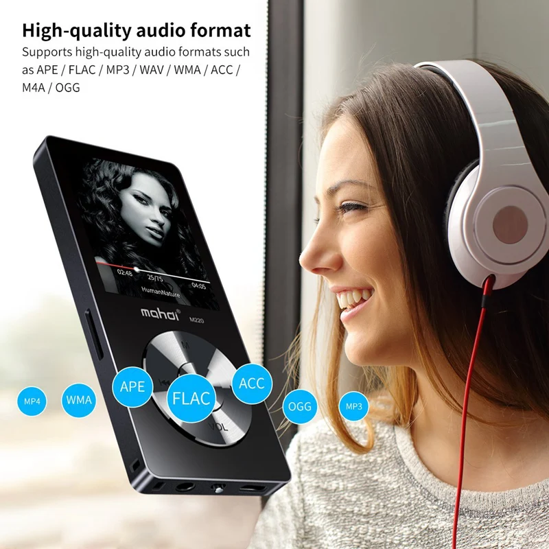 Металлический MP3 плеер без потерь HiFi MP3 музыкальный плеер с высоким качеством звука динамик электронная книга fm-радио, часы(черный