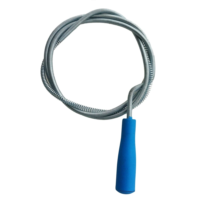 

Blue Plastic Grip Snake Spring Pipe Rod Sink Drain Cleaner Unblocker 63"