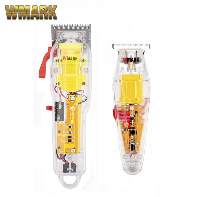 2021 WMARK New Model NG-108 Rechargeable Hair Cutting Machine Hair Clippers Trimmer Transparent Cover White Or Red Base 7300rpm 108A 202W