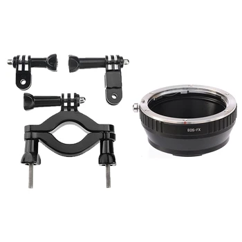 

1pcs Bike Handlebar Seatpost Roll Bar Mount & 1pcs for Canon Eos Ef/Efs Lens To Fujifilm X-Mount Camera Adapter