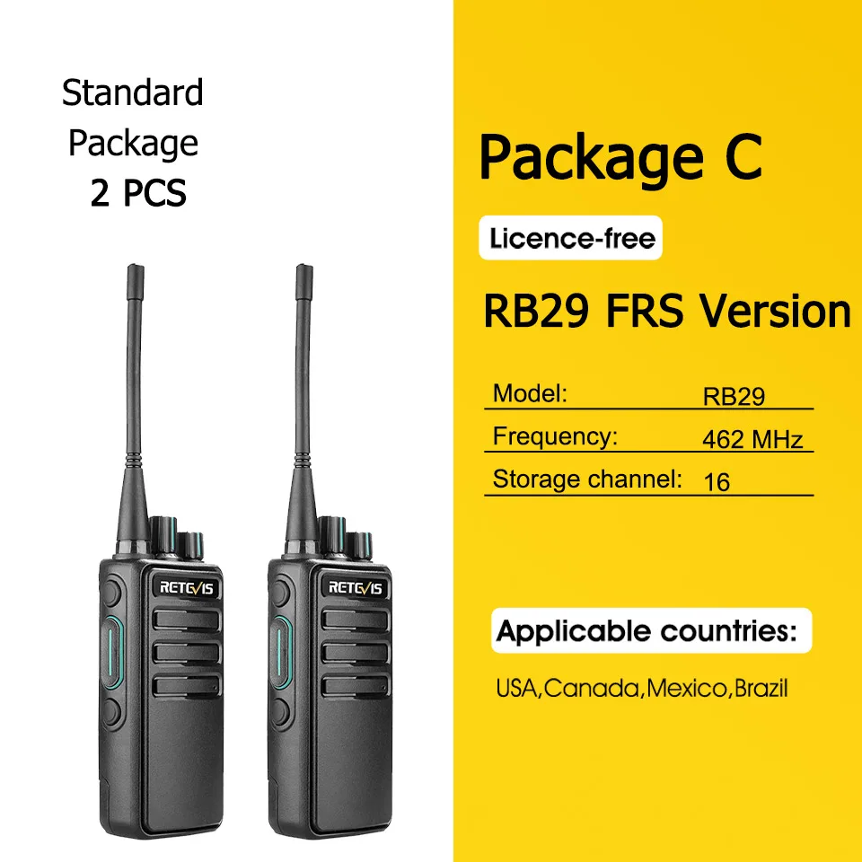 walkie talkie 10 km Walkie Talkie 2 Pieces Retevis Walkie-talkies PMR 446 RB629 Long Range Legal Portable Two-way Radio ht for Hotel Factory Hunting two way radio Walkie Talkie