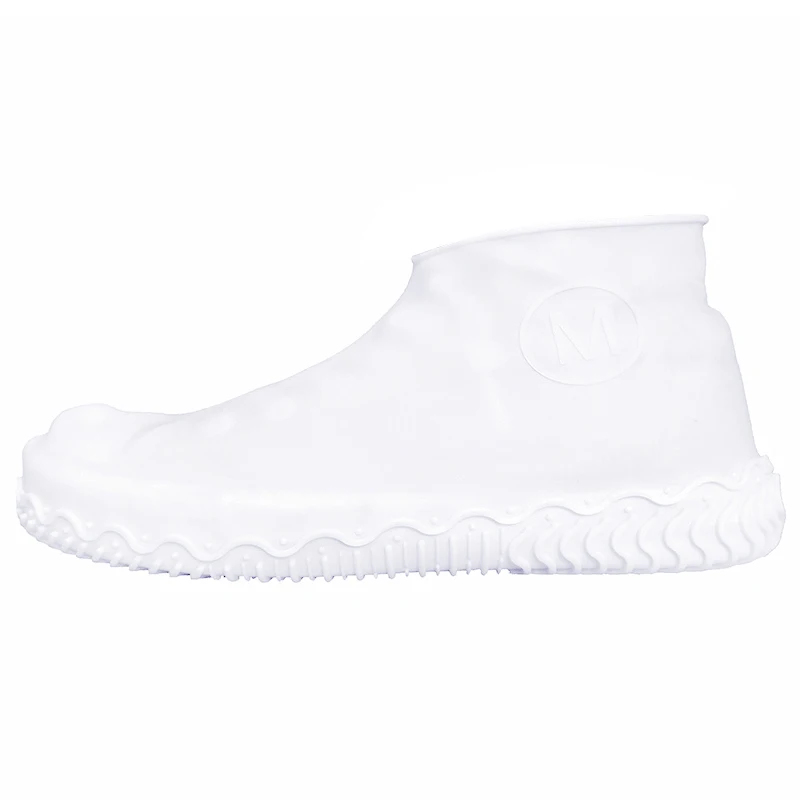 Transparent white 1 шт унисекс силиконовые водонепроницаемые бахилы прочные уличные непромокаемые походные Нескользящие ботинки для дождливой погоды - Цвет: Transparent white