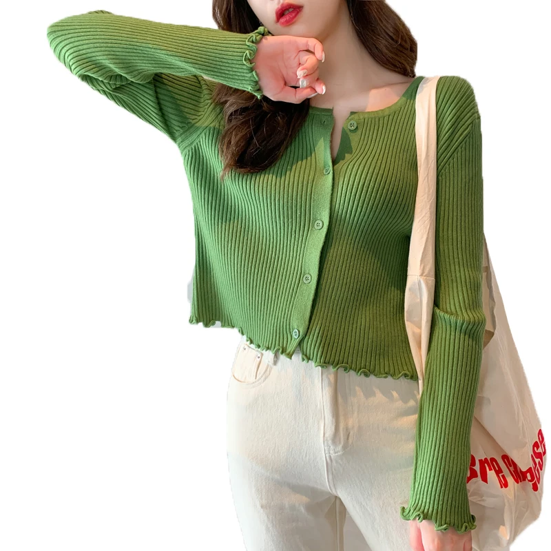 

Ropa De Mujer Short Jacket Spring And Winter 2020 New Long Sleeve Loose Knit cardigan Coat Bottom Sweater Women's Sweaters