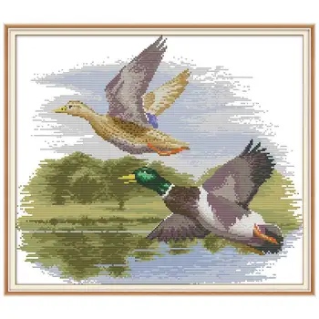 

Fly Side By Side painting counted printed on the canvas 11CT 14CT kits Chinese Cross Stitch embroidery needlework Sets