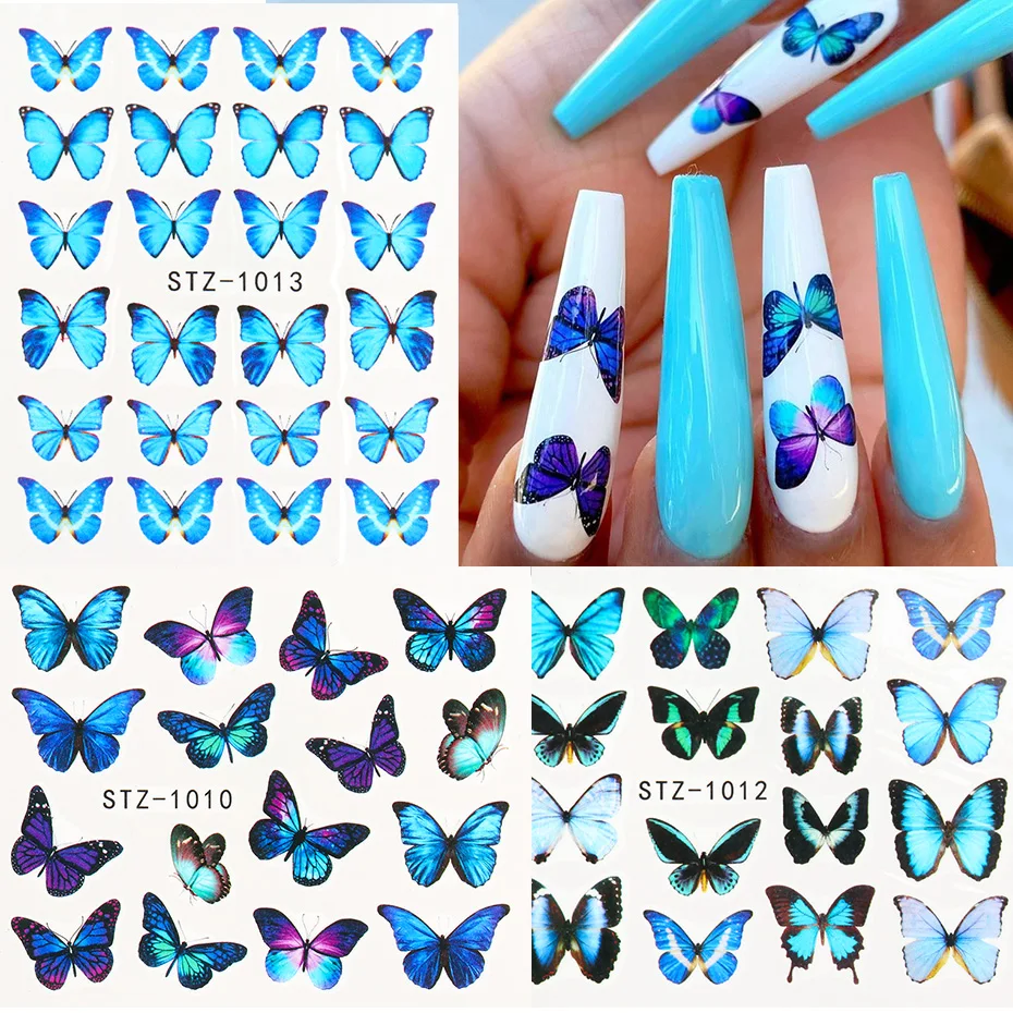 He73c44d8581c4d46aed0fb34af644fb0V Beauty-Health 4pcs/Set Nail Butterfly Stickers