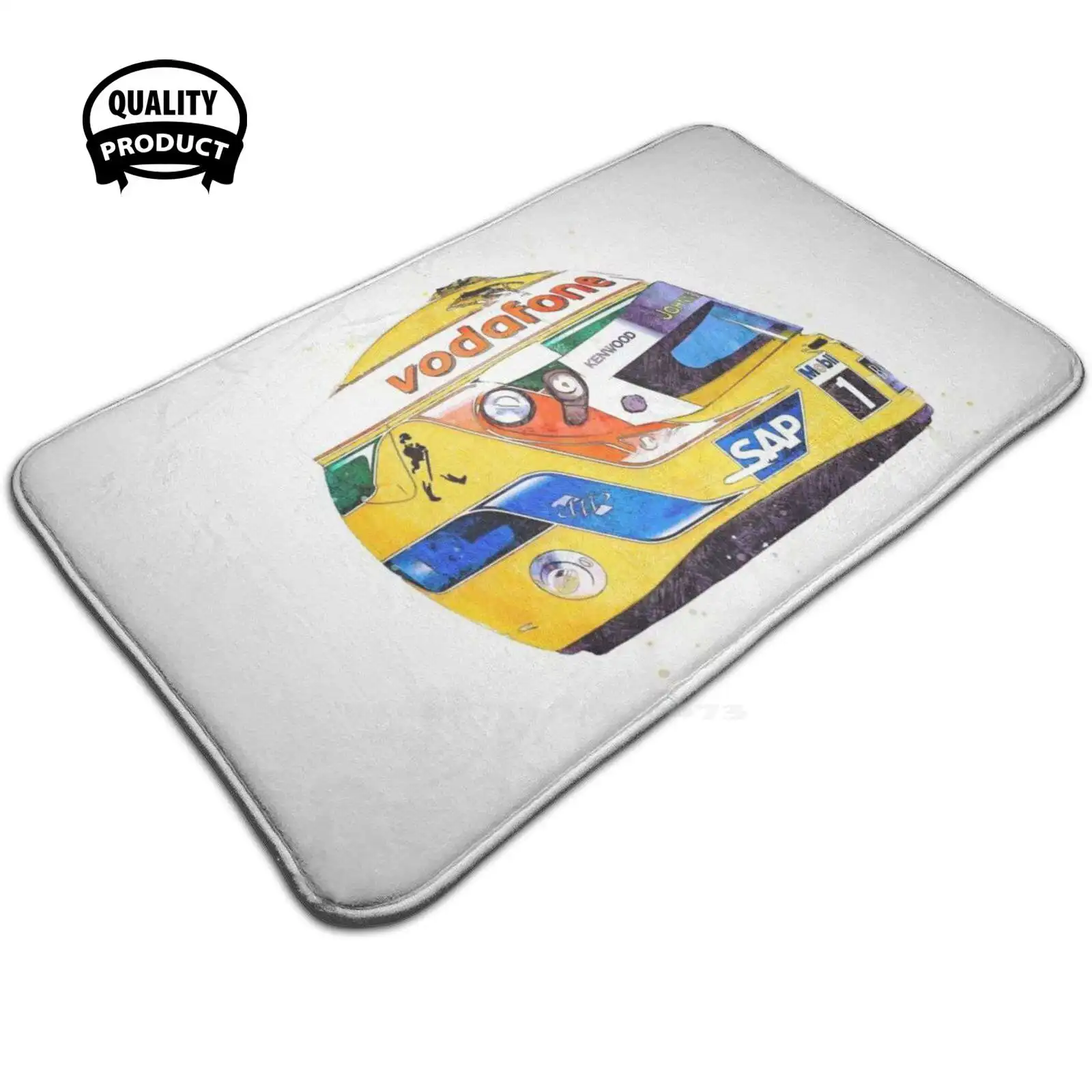 2008 Lewis Vodafone Mclaren Crash Helmet Door Mat Foot Pad Home Rug Vodafone Mclaren Mclaren Motorsport Car Racing Lewis Helmet