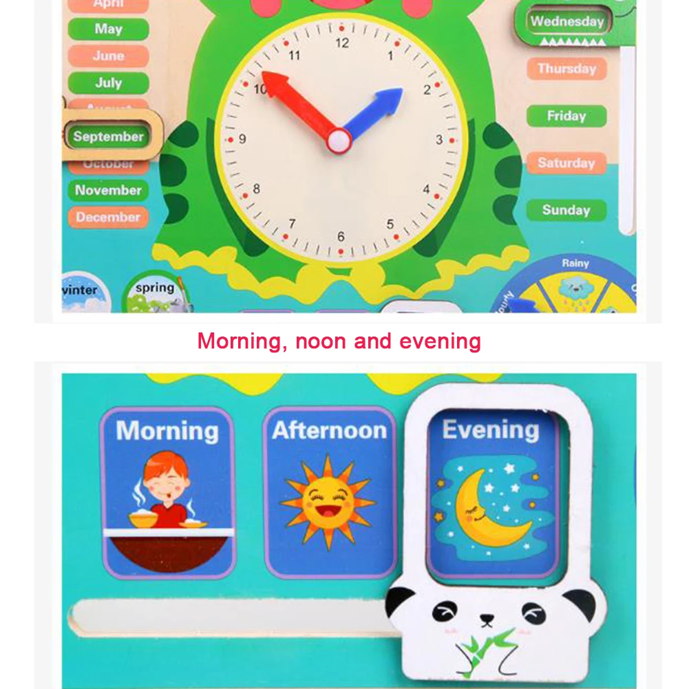 Kindergarten Teaching Non Toxic Calendar Clock Multifunctional Cartoon Shape Early Education Toy Ch - 4000457332722