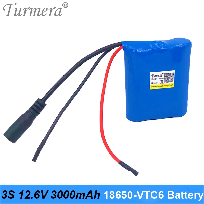 3S 10.8V 12.6V 3000mAh Reachargeable Lithium Battery Pack US18650VTC6 3000mAh 30A Battery Cell with 3S 40A BMS for Screwdriver 01