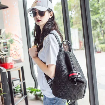 

2020 New Soft Leather Women's Double-shoulder Dumpling Personalized Anti-theft Lock Backpack Fashion Diamond-studded Female Bag