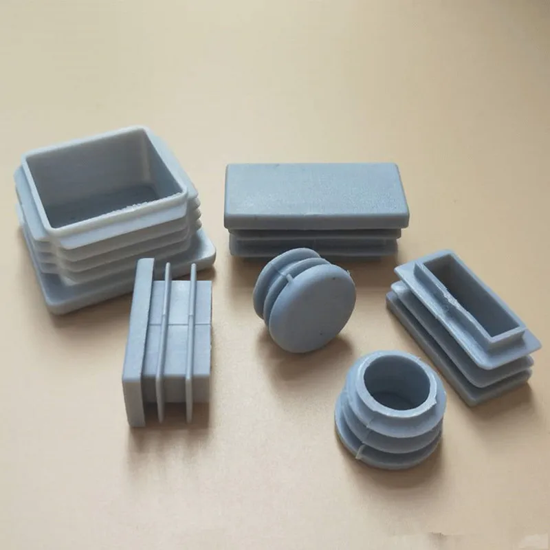 10pcs Gray inner plug Dust cover Plastic square tube Pipe Blanking End Cap Bung For Furniture chair table Steel Leg Protector