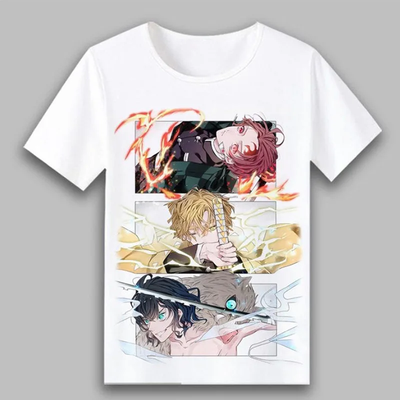 Kawaii Anime Demon Slayer T Shirt Women Men Kamado Kimetsu No Yaiba Graphic Tees Tanjirou Unisex Tops Funny Tshirt Male custom t shirts Tees