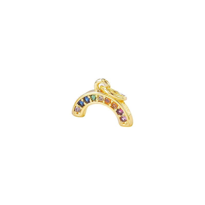 

Factory Wholesale Gold Color Brass And Zircon Rainbows Charms Pendants Necklace And Bracelet Earring Diy Jewelry Accessories