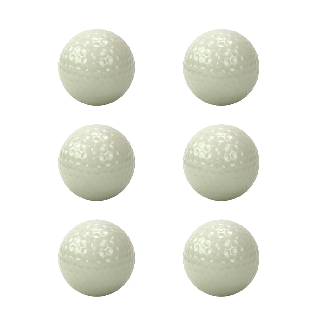 6pcs Night Golfing Luminous Golf Balls Fluorescent Long Lasting Bright Sunlight Glow Golf Club Accessory