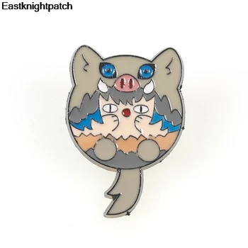 

12pcs/lot E1422 Brooches Cartoon Kimetsu no Yaiba Enamel Metal Pins For Women Men Coat Shirt Jackets Collar Lapel Badge Jewelry