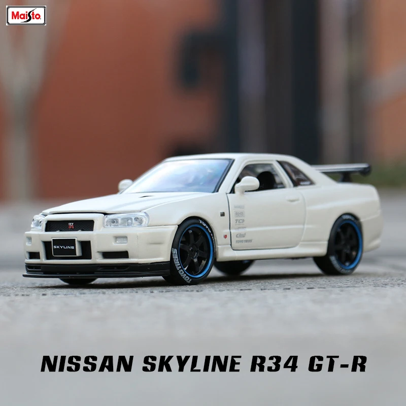 Maisto 1 24 Hot New Nissan Skyline Gt R R34 Modified Version Alloy Car Model Simulation Car Decoration Collection Gift Toy Diecasts Toy Vehicles Aliexpress