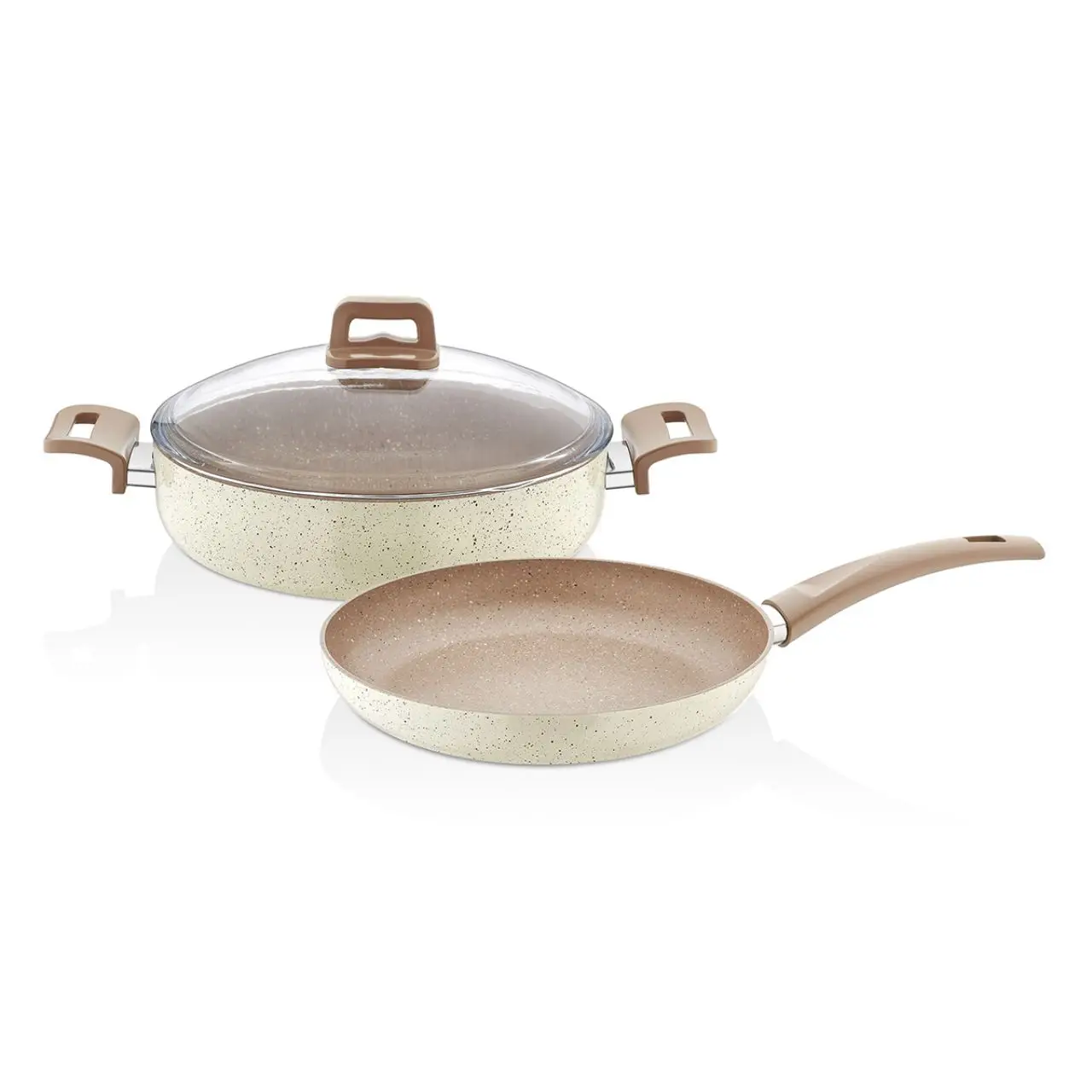 

Cream Color 26 CM Granite Pot Pan Set