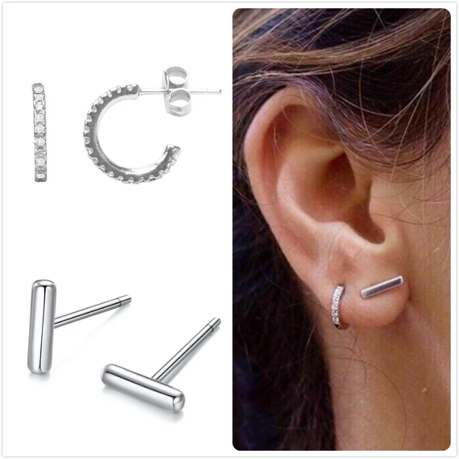 Женские серьги из стерлингового серебра 925 пробы золотистые с цирконами для