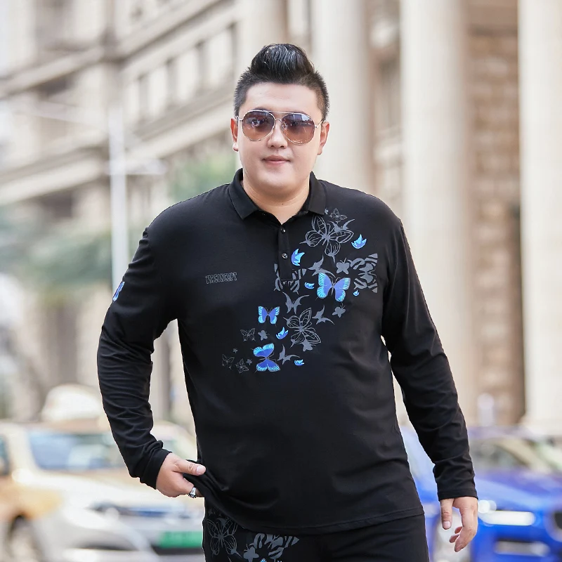 Большие размеры 10XL 8XL 6XL Новая Осенняя мужская футболка с длинным рукавом хлопковый высококачественный пуловер Повседневная модная рубашка брендовая одежда