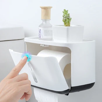

Toilet Paper Tray Roll Paper Tube Storage Box Tray Tissue Box Bathroom Product Toilet Paper Holder Waterproof Wall Mount Shelf