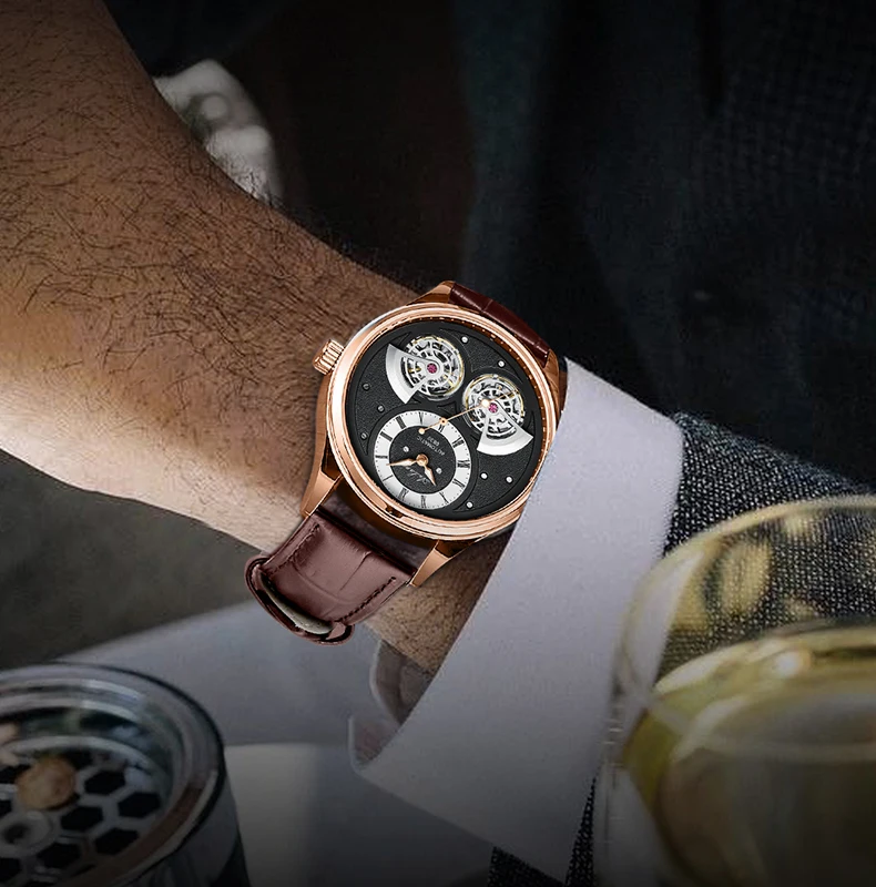 AILANG 2023 New Classic Double Tourbillon Automatic Watch For Men Leather Luminous Hands Mechanical Watches Mens Reloj Hombre_voghion.com