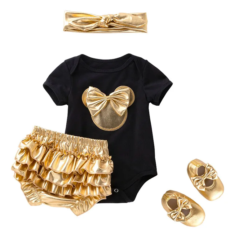 Платье для маленьких девочек золотой мышь Комплекты одежды мальчиков хлопковый