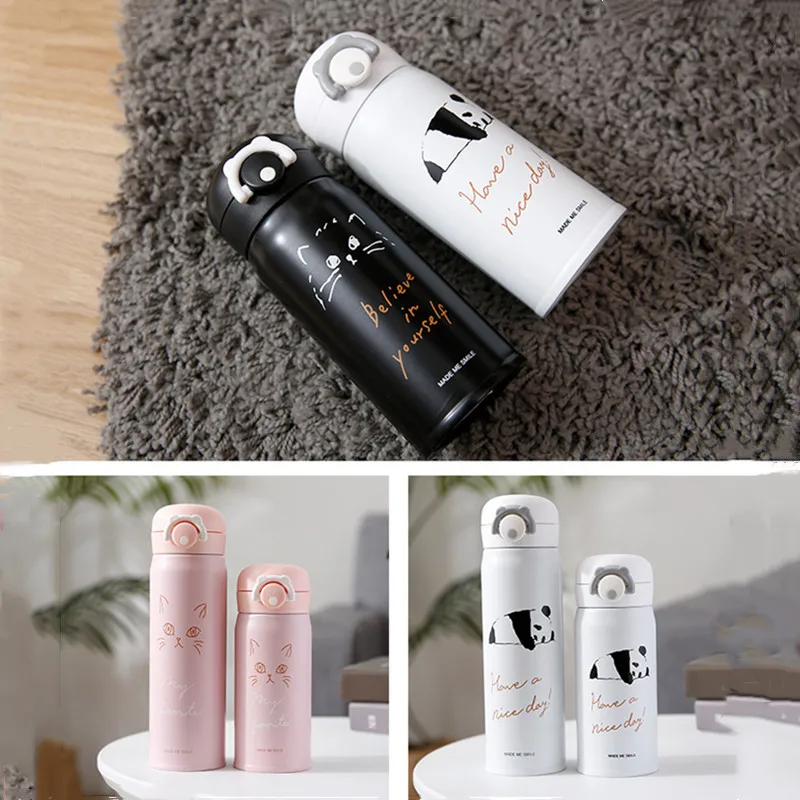 350 мл Термос термокружка кофейная кружка мультяшный Кот термос бутылка из для чая