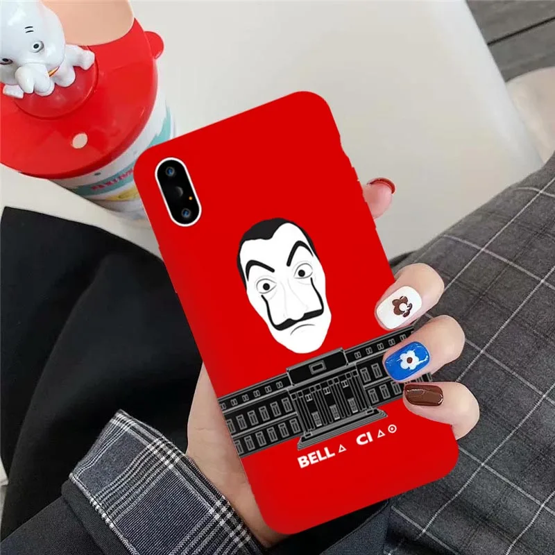 JAMULAR La Casa De Papel Money Heist чехол для телефона для iPhone XS MAX 11 Pro XR X 7 8 6 6s Plus Модный черный мягкий матовый чехол