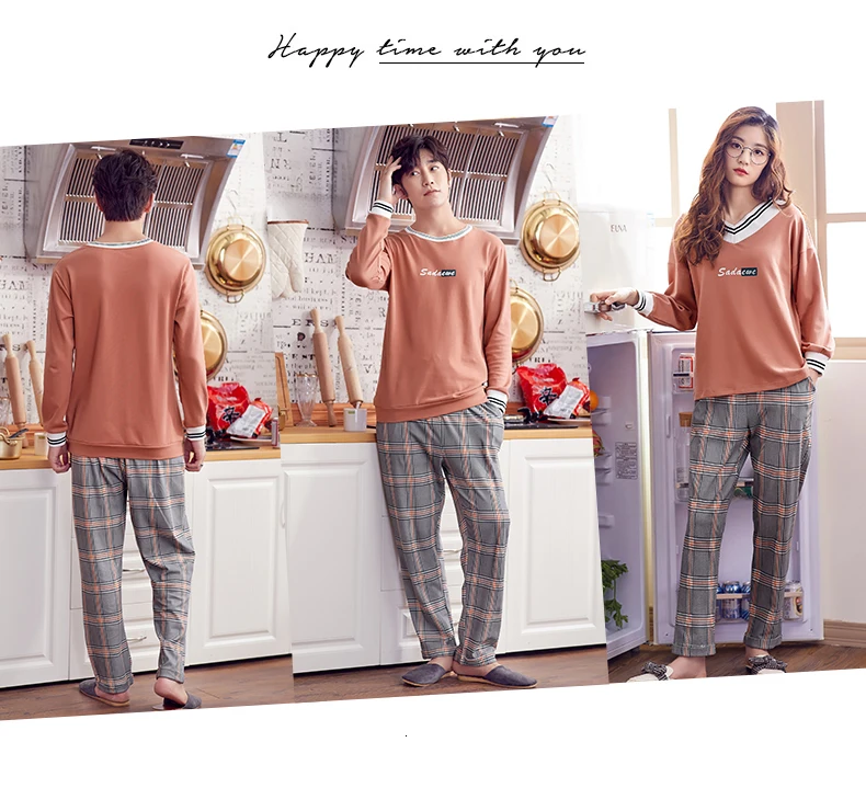BZEL/парный пижамный комплект; домашний костюм; Хлопковая пижама; пижамы большого размера для мужчин и женщин; одежда для влюбленных; M-XXXL
